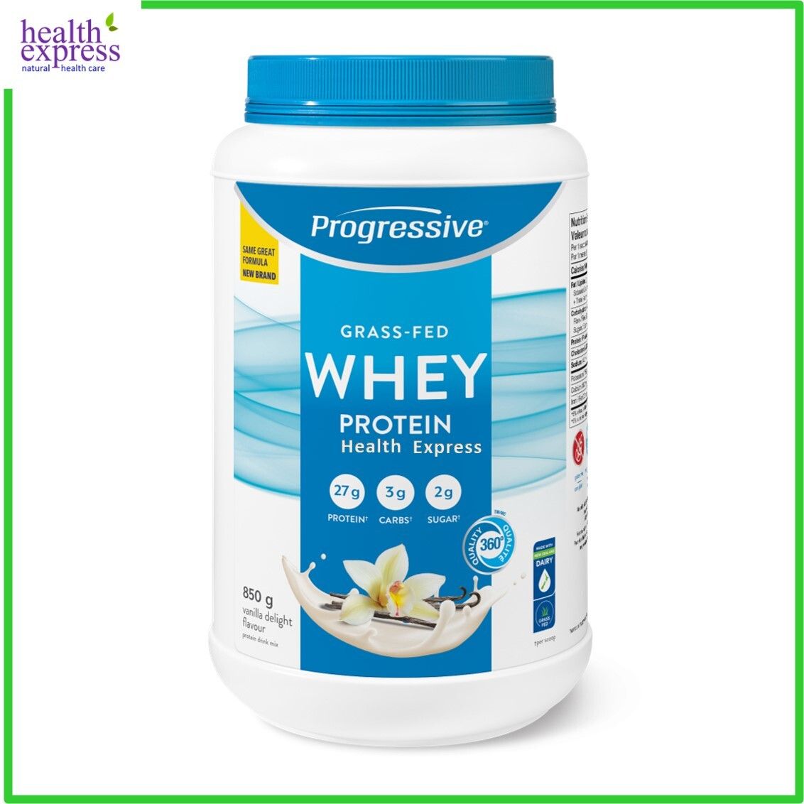 草飼乳清蛋白粉 雲呢拿味 850克[平行進口] 此日期前最佳:2027年02月28日