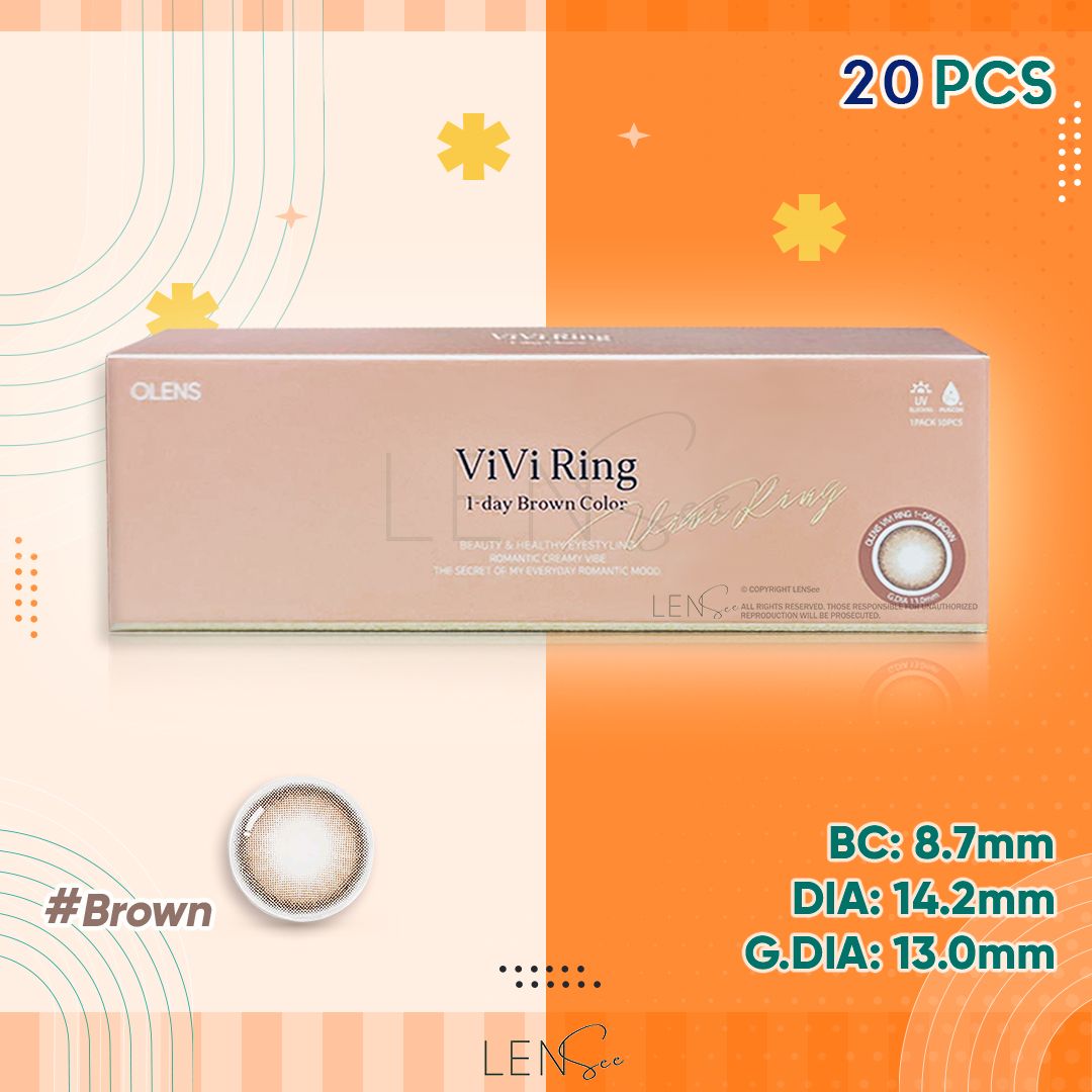 ViVi Ring 日拋彩色隱形眼鏡 - Brown (20片裝/2 x 10片裝) (度數 -1.50) [平行進口] [隨機發貨]