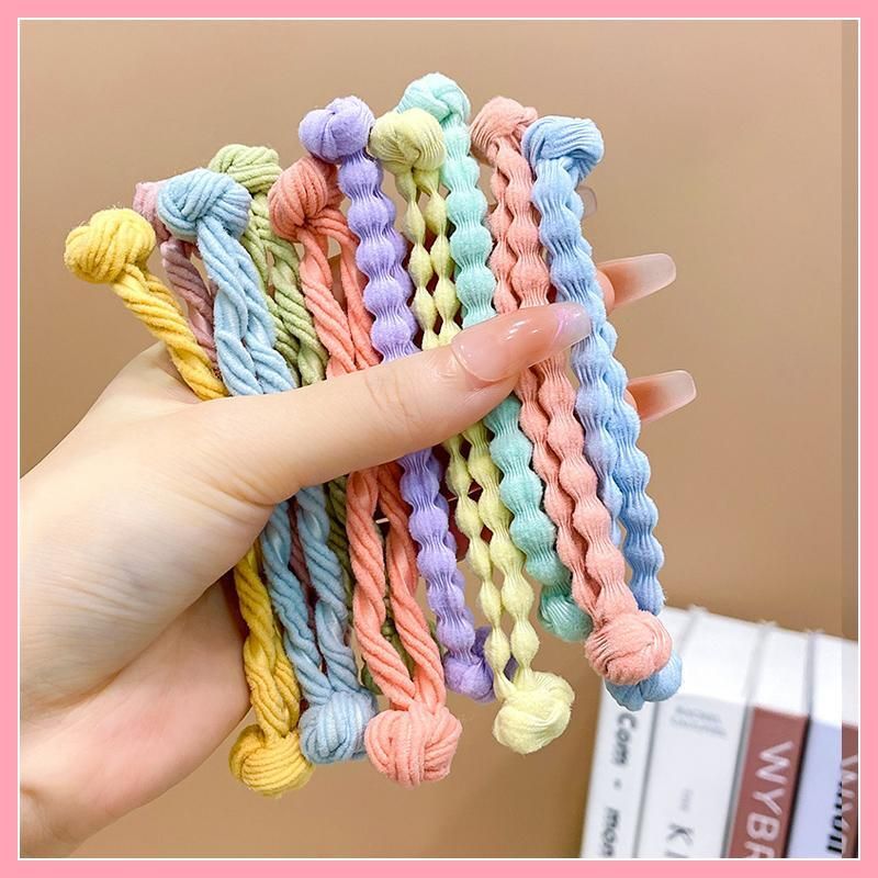 兒童頭飾紮頭髮橡皮筋髮圈頭飾(14#淺色豎條紋雙頭皮筋10件套)