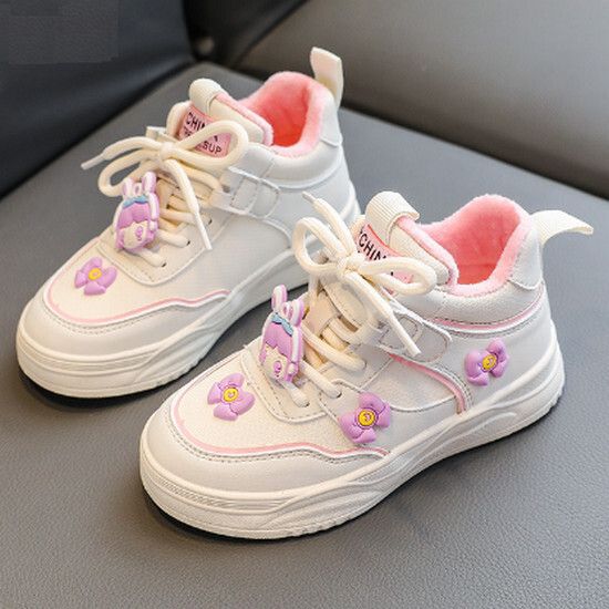 女童蝴蝶結棉鞋 兒童加絨二棉鞋（米粉 31碼-37碼）（下單後請聯酪客服確認發貨尺碼）#K018001437