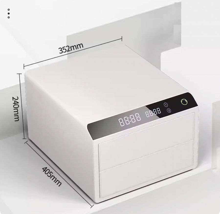 家用小型抽屜式夾萬（優雅白（雙層）電晶體指紋+WiFi智聯）