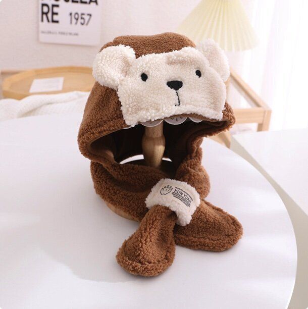 兒童帽子圍巾一體套頭帽（ 45-52CM  建議1-6歲）（下單后聯絡客服確認發貨顏色）