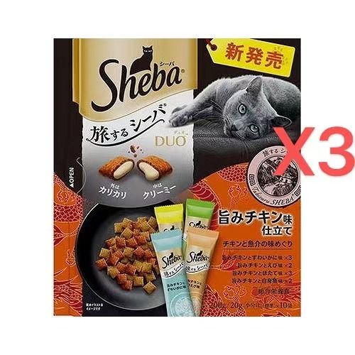 Sheba-Duo Plus Cat food Sandwich Cake (Chicken Seafood flavor) 20g X 10 bags X3【 Parallel Product 】