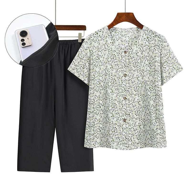 老年人短袖套裝( XL-4XL碼 2號色）【下單後請聯絡客服確認發貨尺碼】F001099302