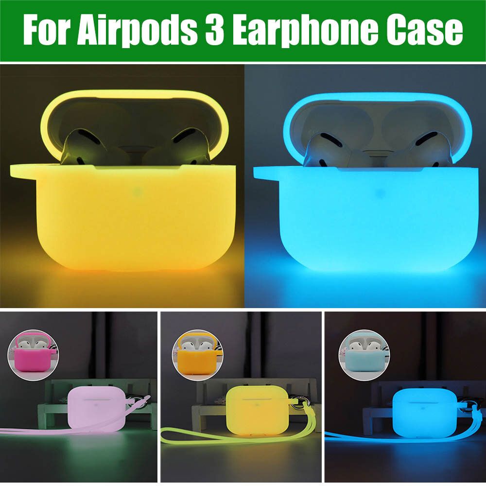 Yellow Case Soft Silicone Luminous Shockproof Slim Protective Cover For Airpods 3 Pro