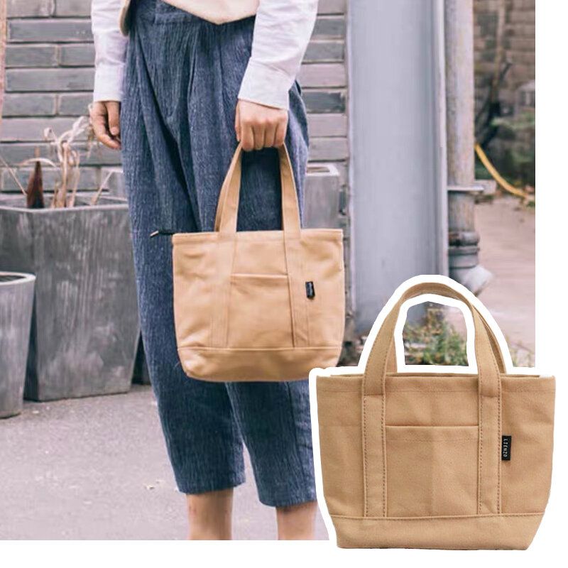 Japanese and Korean Style  canvas ladies handbags, simple and cute hand-carrying bags