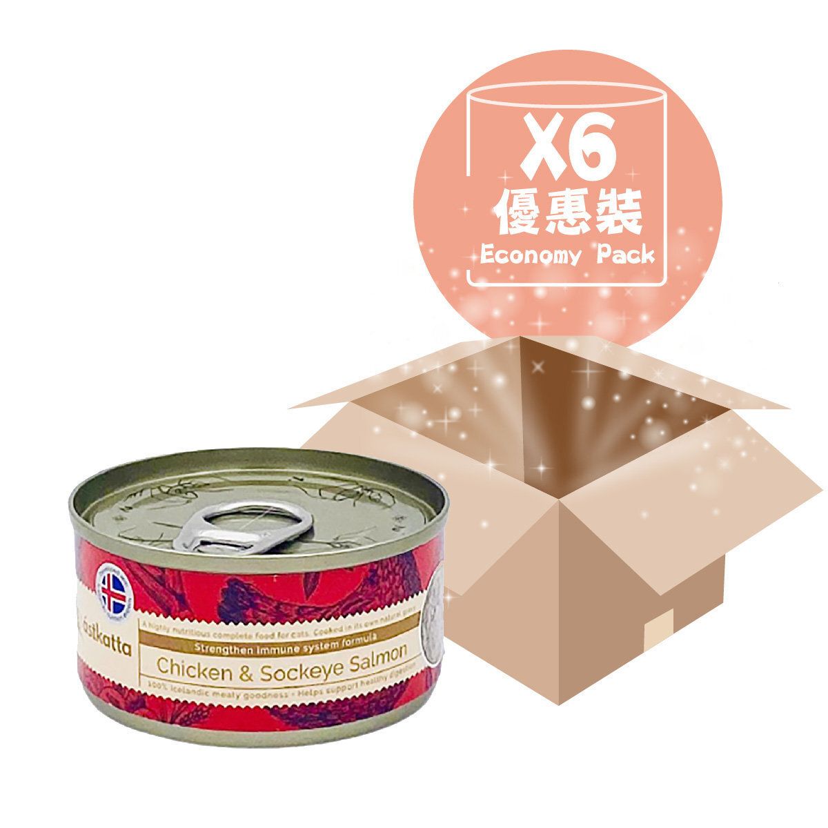 [6PCS SET] Chicken & Sockeye Salmon Complete Cat Canned Food 80g*6