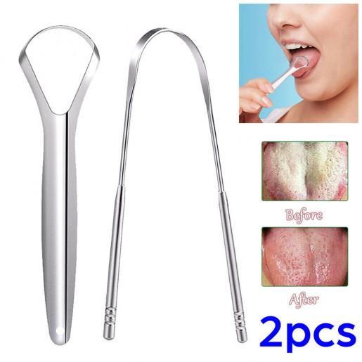 Tongue Scraper, 4 Pack Medical Grade Metal Stainless Steel Tongue Scraping  Tools Kit with Dual Scraping Heads & Antiskid Grip Handle for Adults and  Kids - with Case