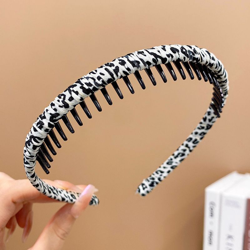 兒童豹紋碎發劉海頭箍發箍髮飾(1#黑白色豹紋)
