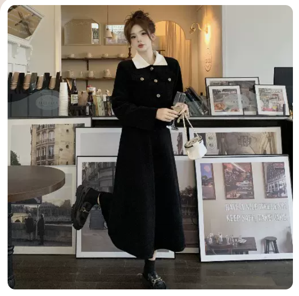 女裝兩件套裝裙【黑色套裝】(尺碼 M-4XL)(下單後請聯絡客服確認發貨尺碼)#F043048206