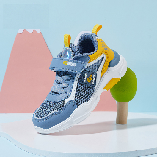 運動鞋(湖藍黃AU65866)(尺碼33-37碼)(下單後聯絡客服確認發貨尺碼)