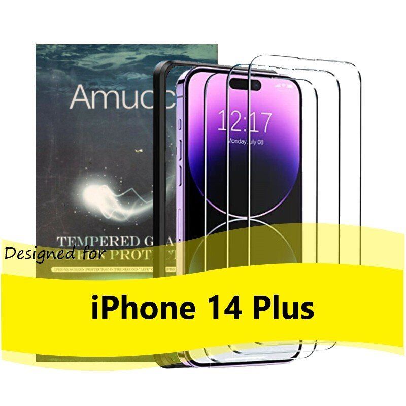 Apple iPhone 14 Plus/ 13 Promax 6.7" Screen Protector 3pc/ Pack with Easy Installation Alignment 