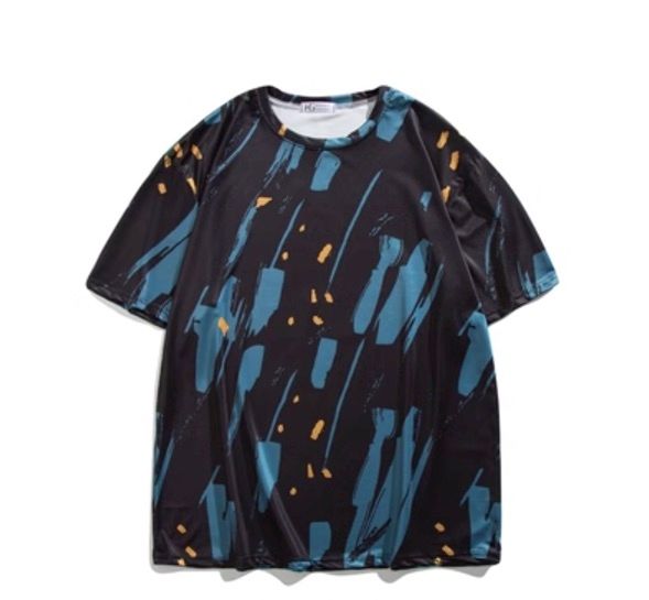 夏季紮染短袖T卹(黑色,M-2XL碼)【下單後請聯絡客服確認發貨尺碼】#F256003064