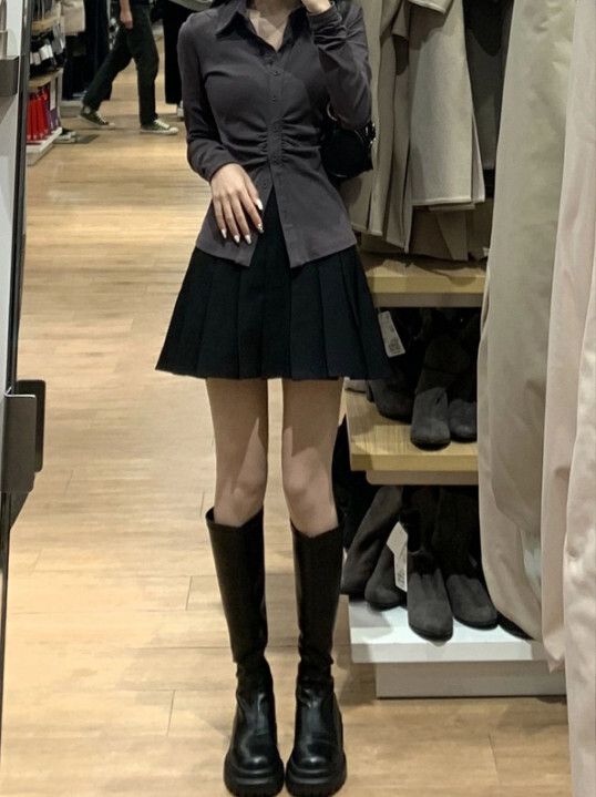 時尚套裝（百褶裙+襯衫 S-XXL）(下單後聯絡客服確認發貨尺碼)#F224014014