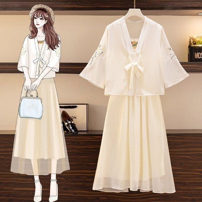 時尚套裝(外套+吊帶裙 M-5XL 下單後聯絡客服確認發貨尺碼)