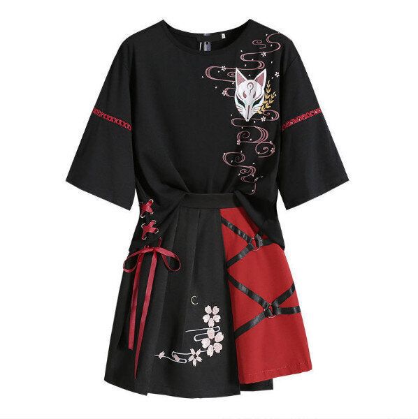 時尚套裝(上衣+裙子 M-5XL 下單後聯絡客服確認發貨尺碼)