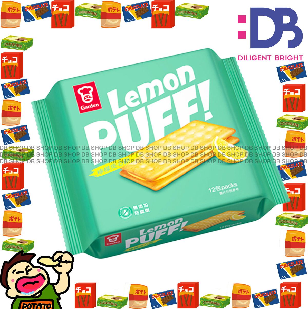 Lemon Flavoured Sandwich Biscuit 12packs (288g)Old / New packing random distribution