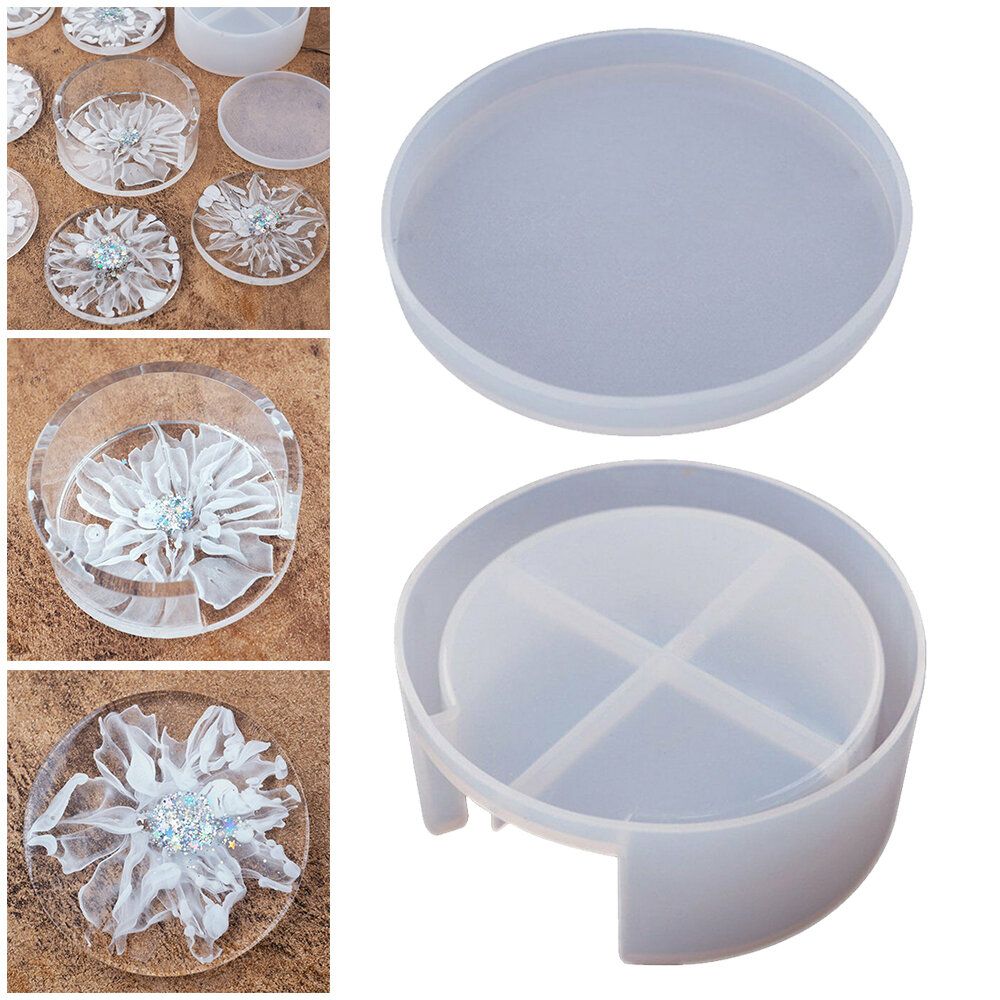 Silicone Coaster Mat Storage Holder Set Resin Casting Mold Epoxy Mould Craft