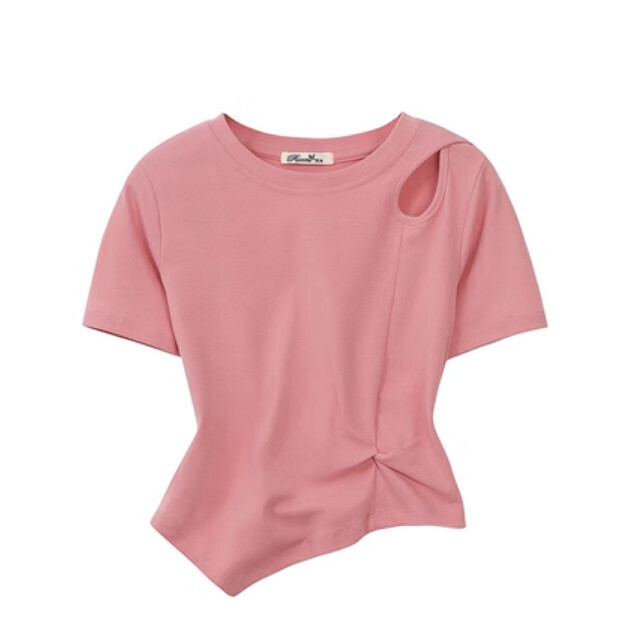 休閒短袖T恤（粉紅色 S-2XL碼）(下單後聯絡客服確認發貨尺碼)