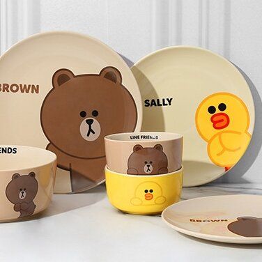 Line Friends Brown Sally Household Ceramic Coffee Pot Thermos