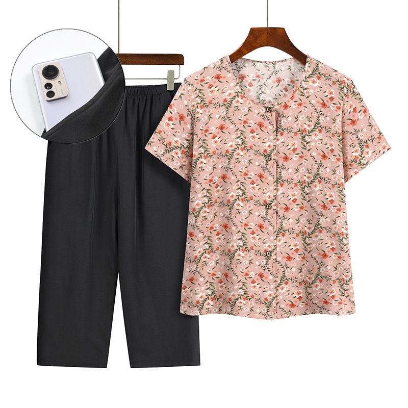老年人短袖套裝( XL-4XL碼 5號色）【下單後請聯絡客服確認發貨尺碼】F001099305