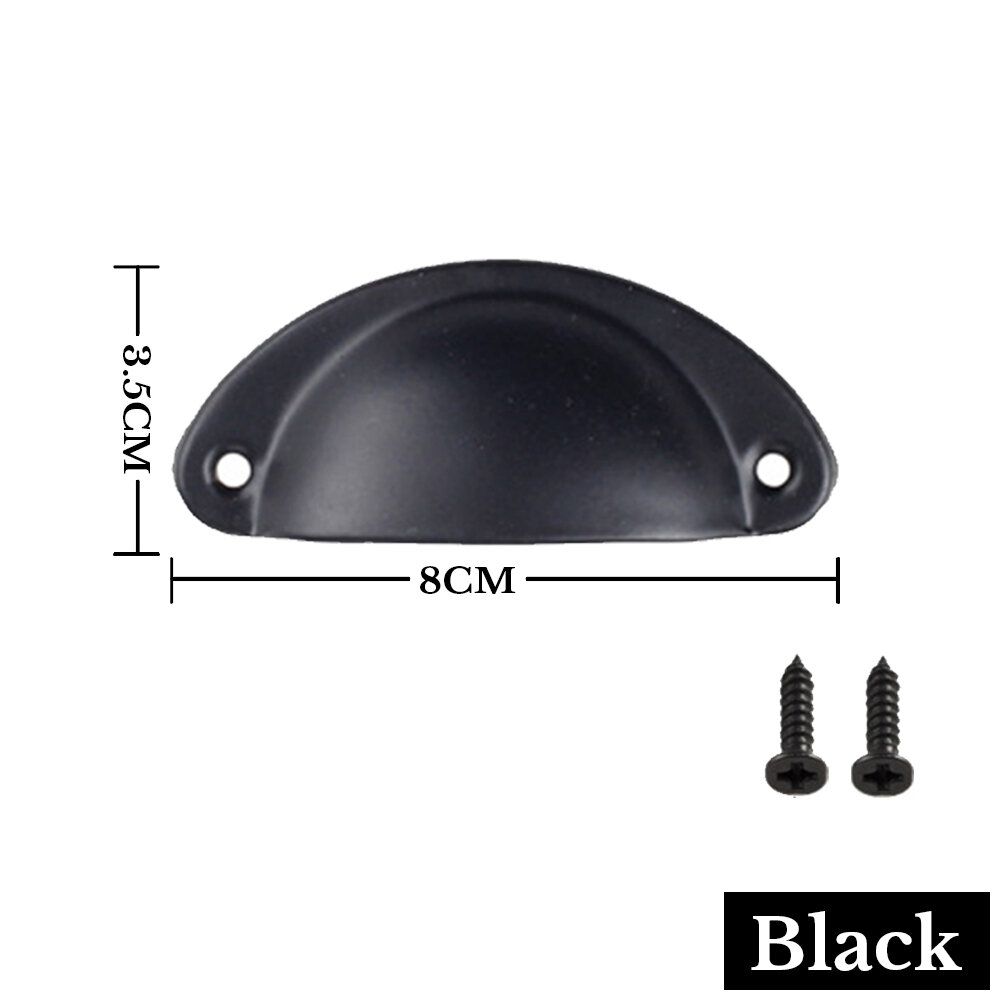 6X Cupboard Door Cabinet Cup Drawer Furniture Retro Antique Pull Shell Handle