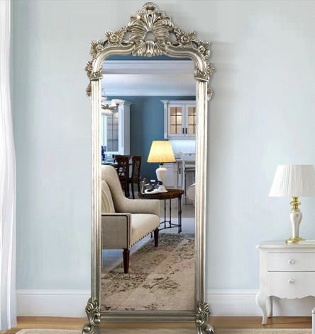 浴室鏡 穿衣鏡全身鏡落地鏡（仿古銀）（尺寸：68*175CM）