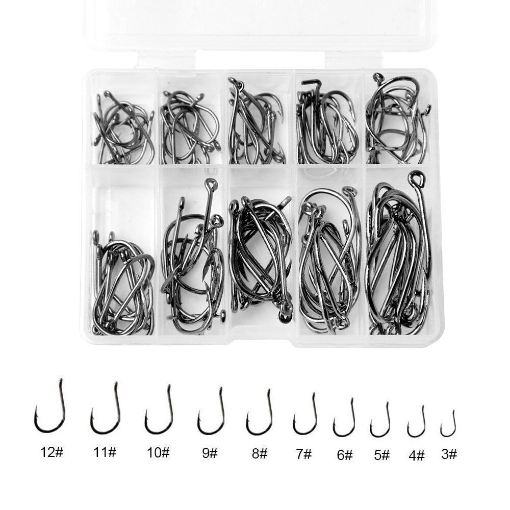 100pcs Stainless Steel Octopus Beak Fishing Hooks Suicide Bait