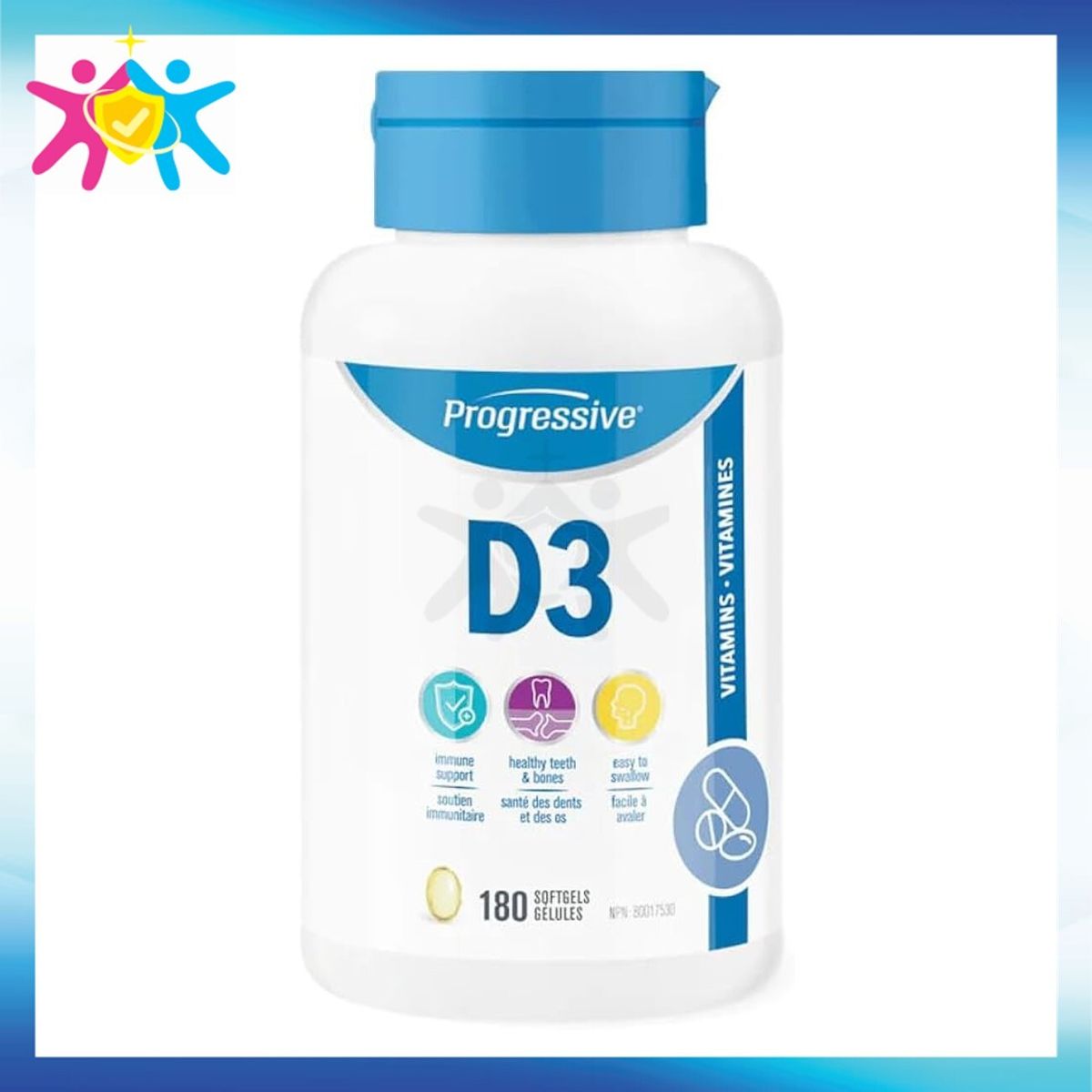 Progressive | Vitamin D3 180 Softgels [Parallel Goods]Best Before:30 ...