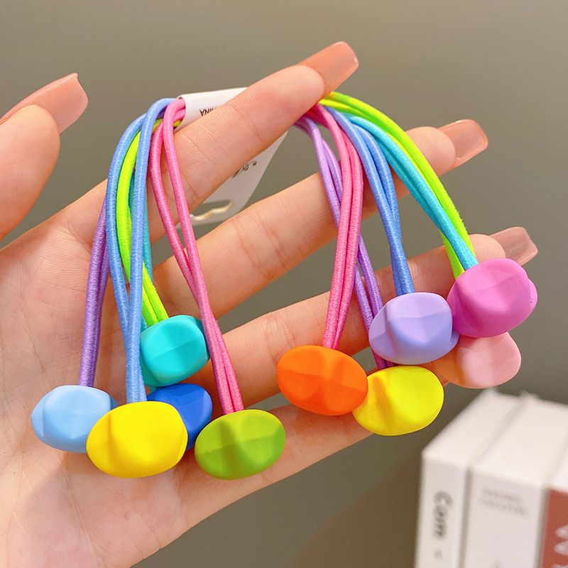 兒童高彈力雙頭皮筋髮繩彩色頭繩頭飾髮飾(彩色五角星-5個)