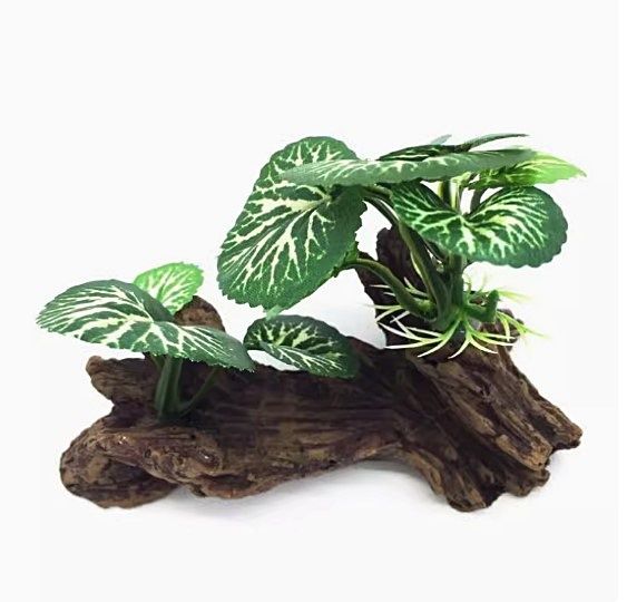仿真沉木水草魚缸造景13x8cm