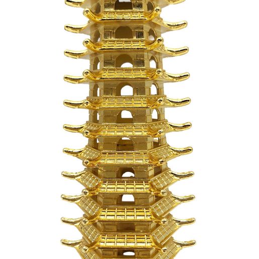 2virgo | 文昌塔風水擺設26cm 十三層金色合金文昌塔風水升職加薪升官