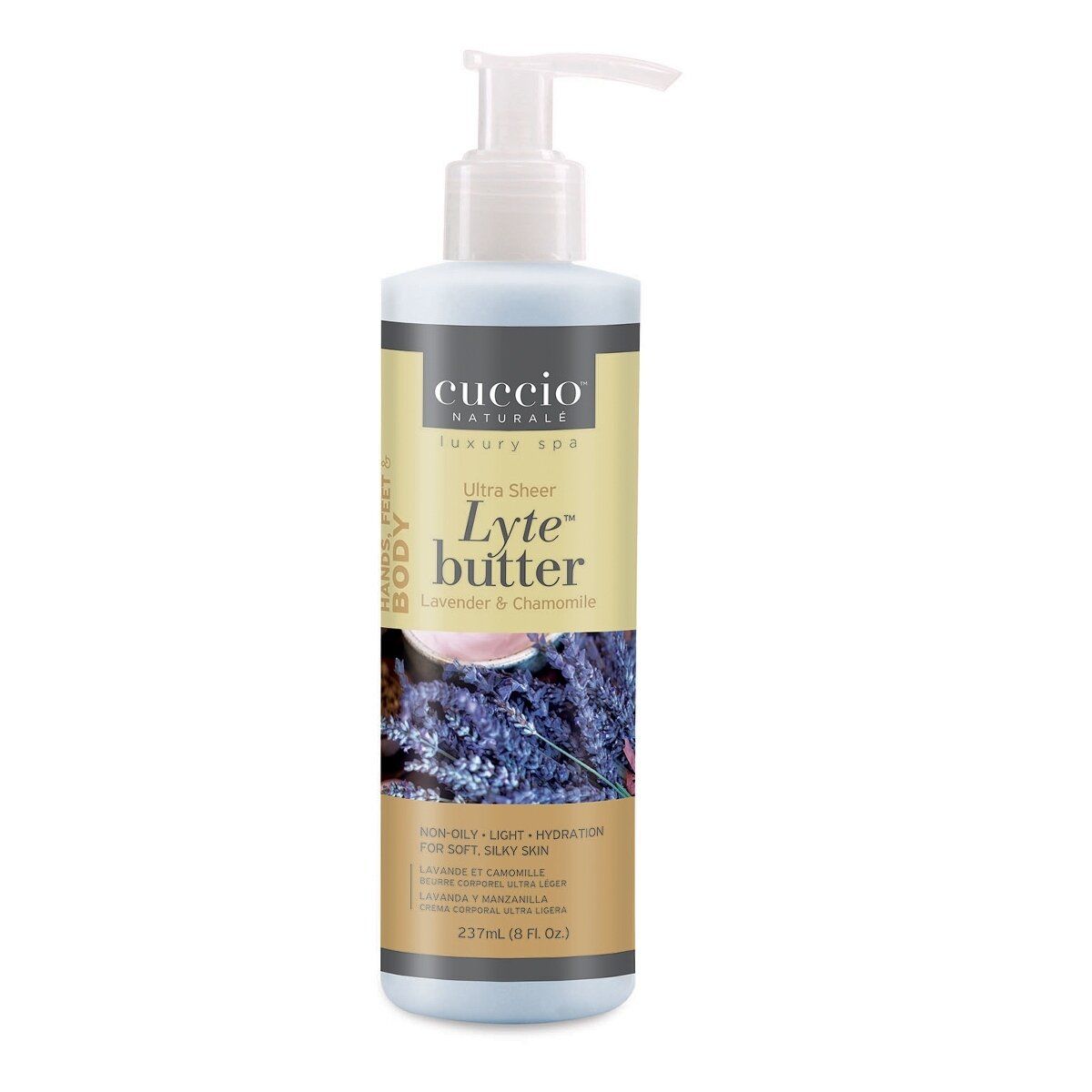 Lavender & Chamomile Lyte Body Butter 237ml (8oz) Non-oily Hydration Cuccio Naturale