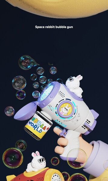 PP02454 韓版全自動兒童 ( 太 空 兔 ) 泡泡機 ( 紫 色 ) TREASURE MAP尋寶圖