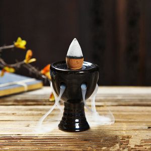 小柱子倒流香爐 - 陶瓷倒流香爐 小香爐擺件