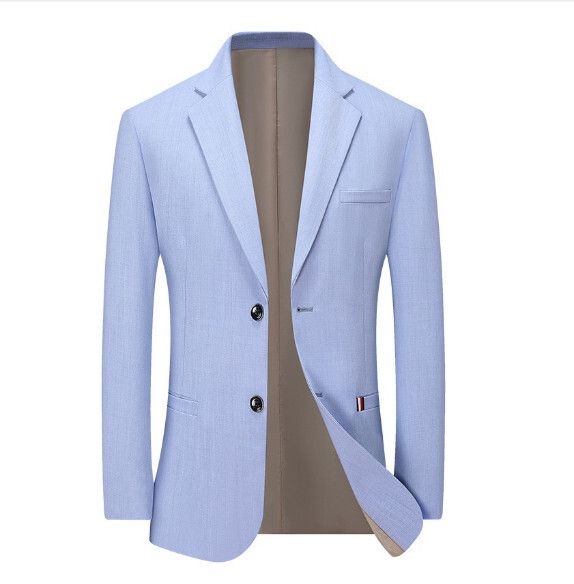 商務休閒西服上衣外套【M-4XL】【18303淺蘭】 (下單後聯絡客服確認發貨尺碼) #H246018120