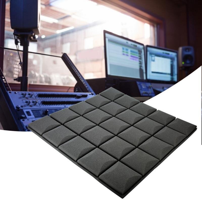 6 PCS EXTRA THICK  Sound Foam Absorber -Black- Acoustic Sound Treatment Panel Studio Gaming E Sport