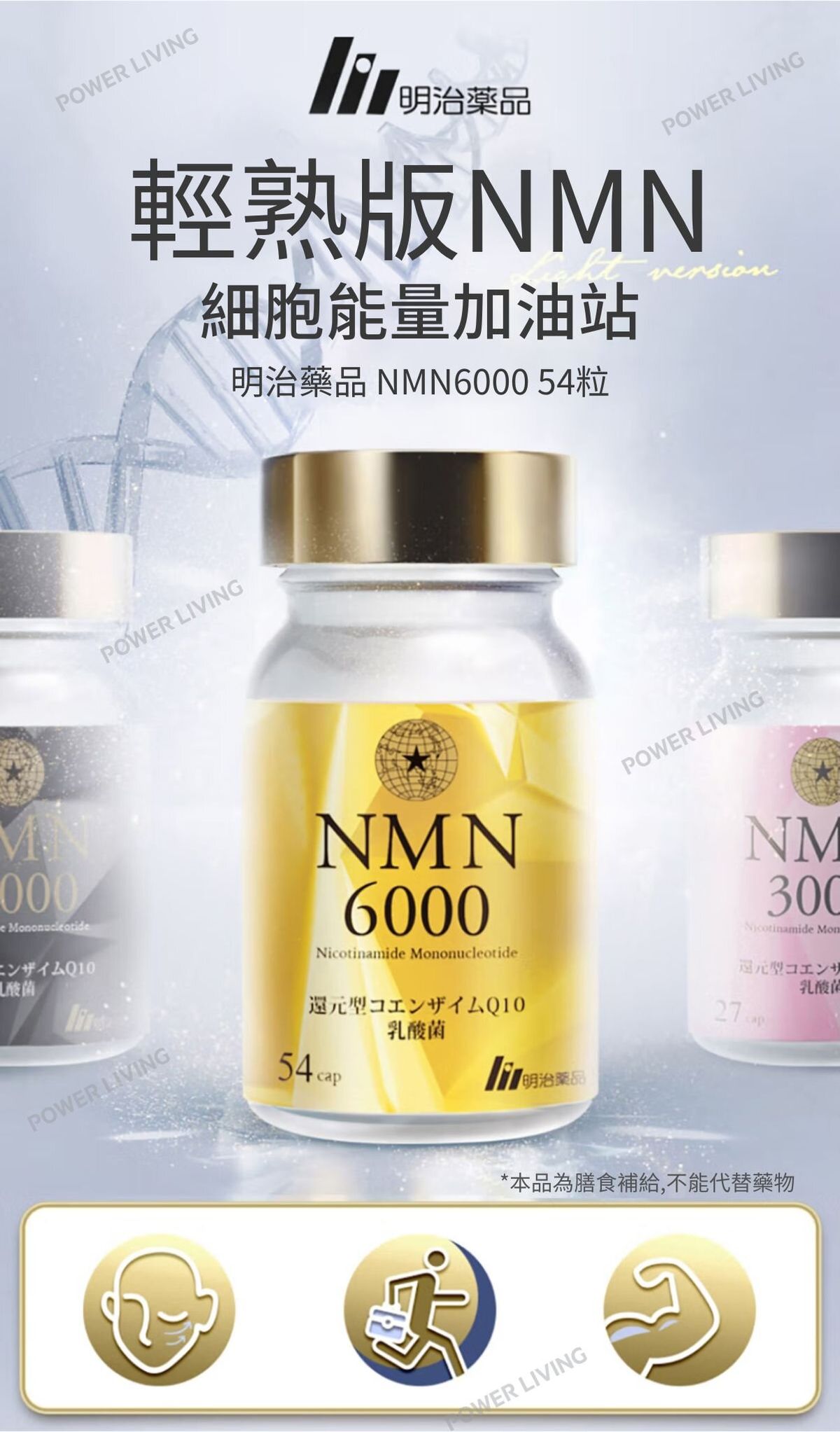 明治| NMN 6000（54粒裝）｜多合一補充品｜煙酰胺單核苷酸｜乳酸菌