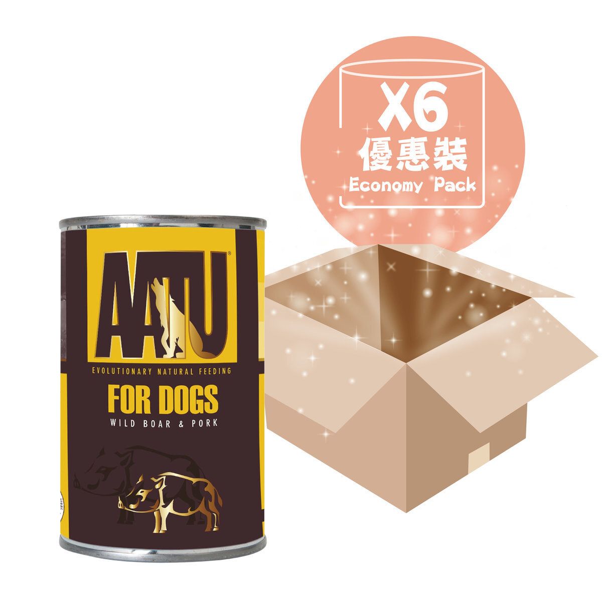 [6PCS SET] Dog Canned Wild Boar & Pork Recipe 400g(新舊包裝同步發貨)