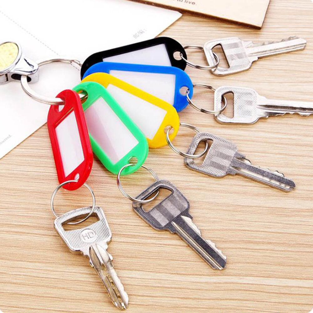 20Pcs Plastic Luggage Key Tags ID Tags Key Rings Key Tag Key Chains Key Fob