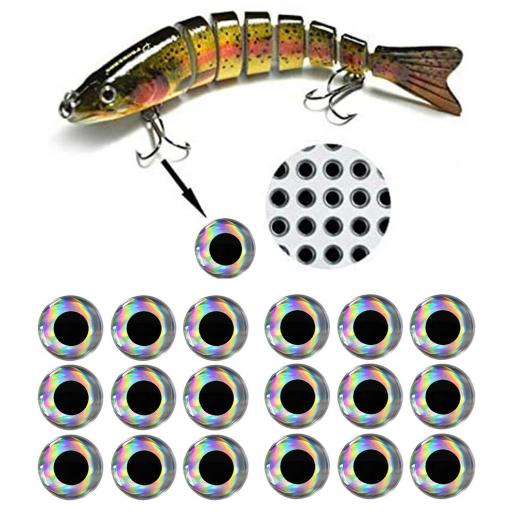 Tuenmall, [100pcs-3mm] Silver 3D Lure Animal Eye Lure Eye Sticker Bionic Fish  Eye [Parallel Import], Size : A