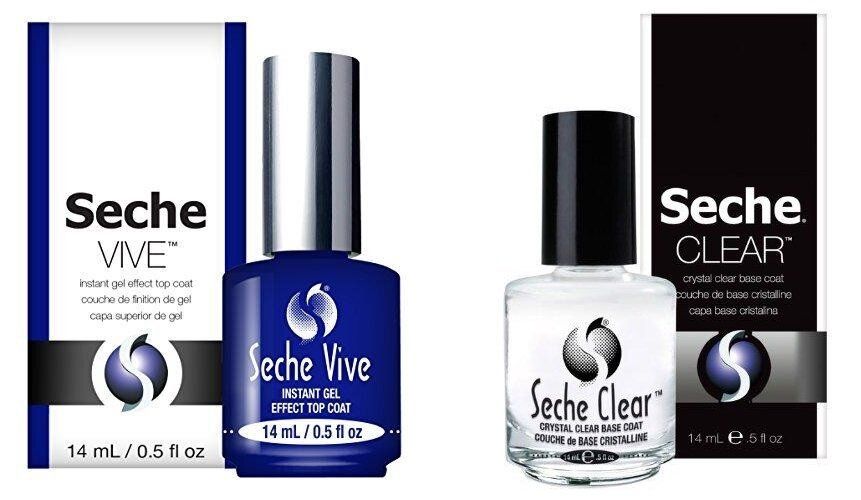 Seche [Combo Set] - Vive Instant Gel Effect Top Coat + Crystal Clear Base Coat 