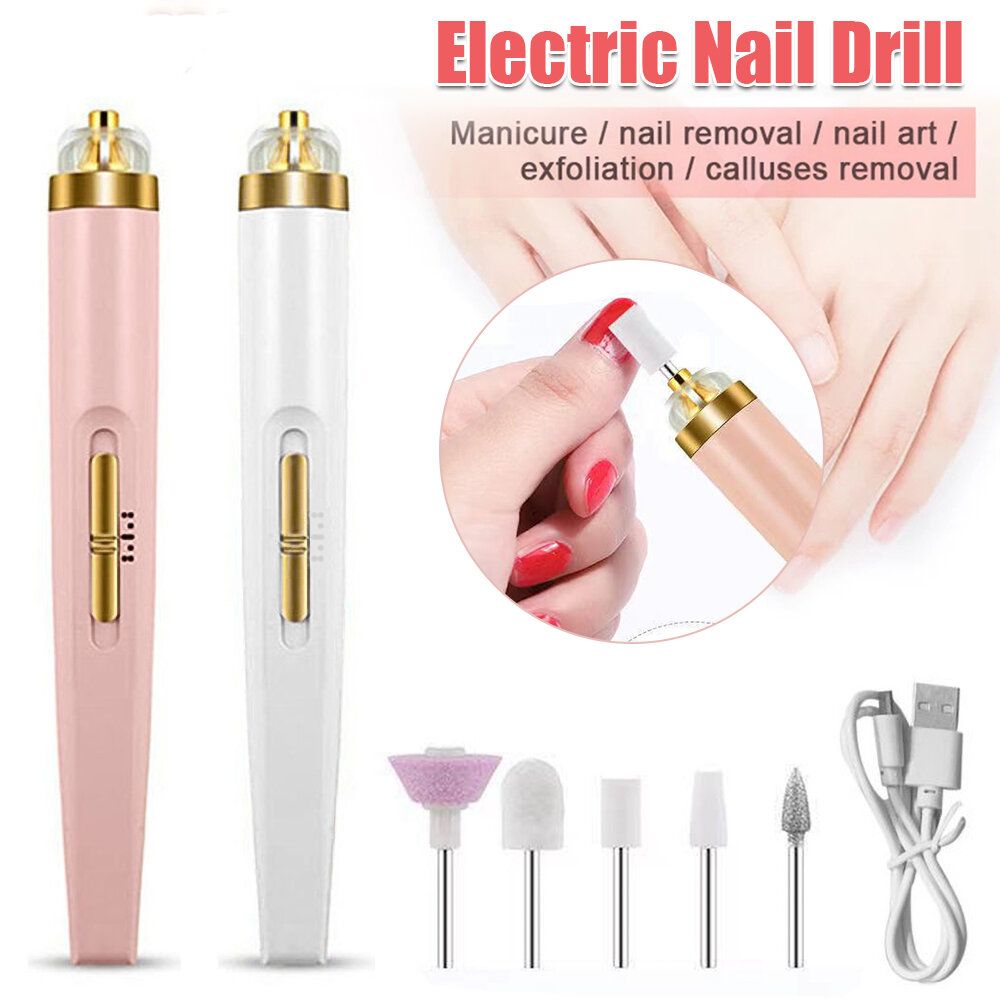 Pink nail drill electric nail polisher five-in-one nail file set nail  polishing