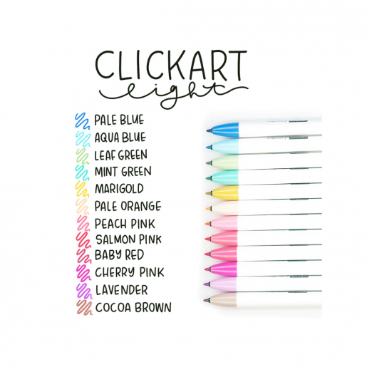 NEW Zebra ClickArt 0.6mm Retractable Marker Pen Set of 18 With Box