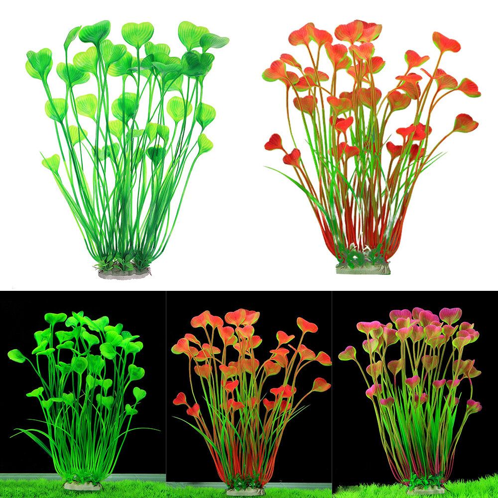 綠色 魚缸造景模擬水草 花朵水族箱裝飾 柔軟塑膠 假花草 DIY魚缸水草植物擺件裝飾
