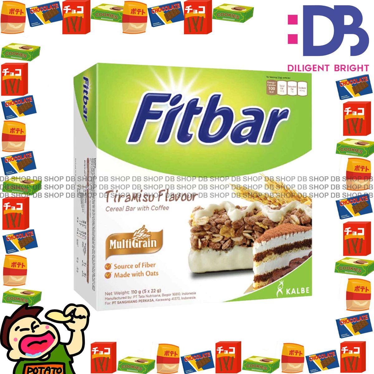 Tiramisu Fitbar (22g X 5) wheat sticks 提拉米蘇麥纖棒