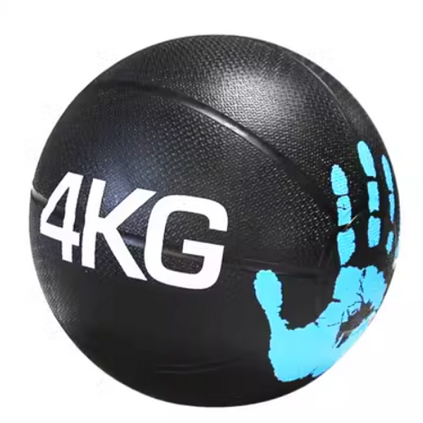 健身實心橡膠藥球(4KG手掌【顔色隨機】)#G043068160