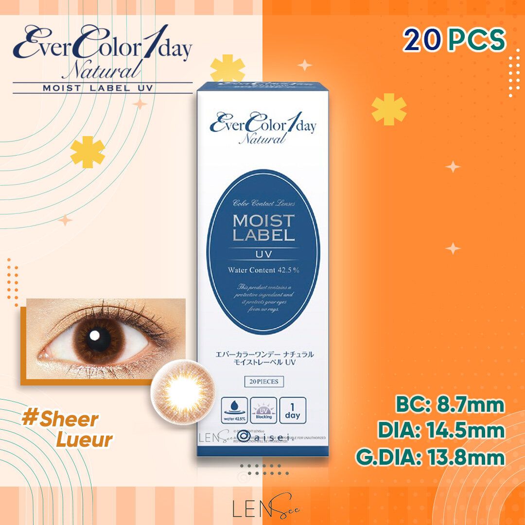 [NM2004] EverColor 1day Natural Moist Label UV Color Contact Lenses - Sheer Lueur (20Pcs) (P -0.00)