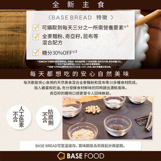 BASE FOOD | 日本爆紅BASE BREAD 全營養麵包- 楓糖口味/ 48袋(24餐