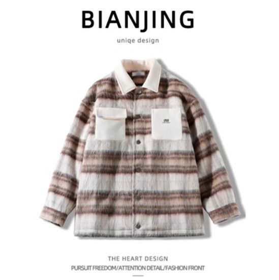 翻領毛呢夾克外套【棕色】（尺碼：S-2XL碼） (下單後請聯絡客服確認發貨尺碼)#H038100434
